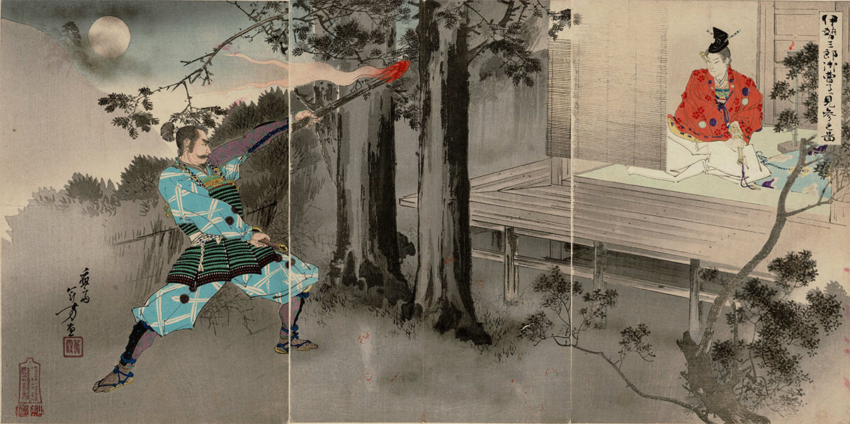 Kasanes Graphica “Saburo Ise meets Prince Ushiwakamaru” Toshikata Mizuno 1893