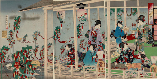 Kasanes Graphica “Edo Sunago yearly events, Tanabata festival” Chikanobu Yoshu 1885